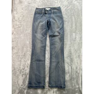 Vintage Paper Denim & Cloth Y2K Jeans Womens Sz 24 Blue Bootcut Western Cowgirl